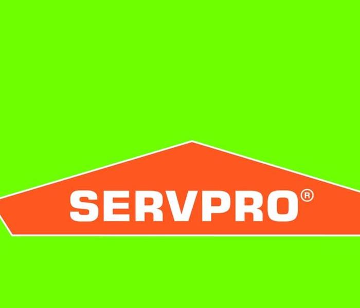 SERVPRO logo with a green background